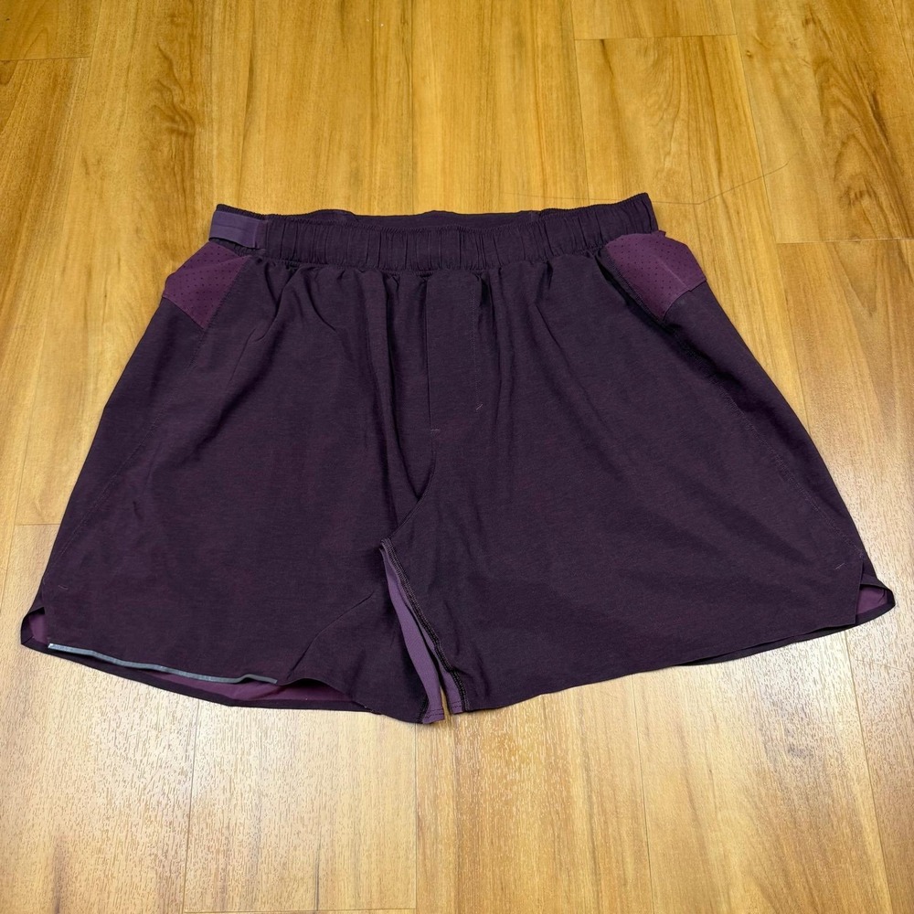 Lululemon Mens Surge Short 6" Lined Burgundy Running Athletic Shorts Size L